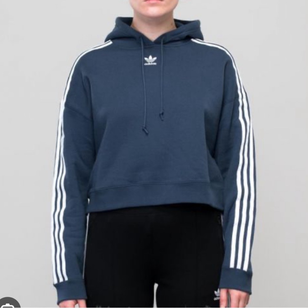 Adidas Cropped Blue Hoodie